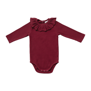 Burgundy Ribbed Ruffle Bodysuit Burgundy Ribbed Ruffle Bodysuit