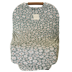Dark Green Daisy Bamboo Multi-Use Cover Dark Green Daisy Bamboo Multi-Use Cover