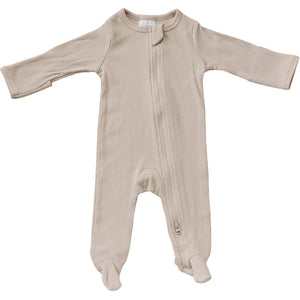 Oatmeal Organic Cotton Ribbed Zipper Oatmeal Organic Cotton Ribbed Zipper