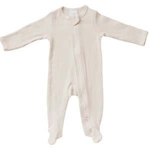 Vanilla Organic Cotton Ribbed Zipper Vanilla Organic Cotton Ribbed Zipper