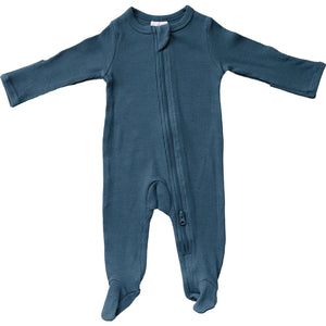 Navy Organic Cotton Ribbed Zipper Navy Organic Cotton Ribbed Zipper