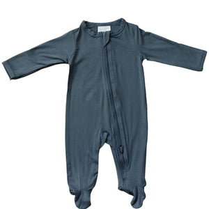 Charcoal Bamboo Footed Zipper Charcoal Bamboo Footed Zipper