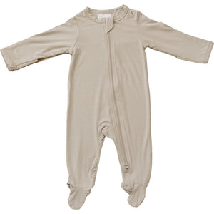 Oatmeal Bamboo Footed Zipper Oatmeal Bamboo Footed Zipper