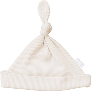 Vanilla Organic Ribbed Newborn Knot Hat Vanilla Organic Ribbed Newborn Knot Hat