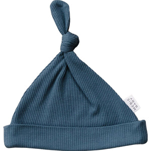 Navy Organic Ribbed Newborn Knot Hat Navy Organic Ribbed Newborn Knot Hat