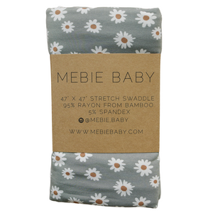 Light Green Daisy Bamboo Stretch Swaddle Light Green Daisy Bamboo Stretch Swaddle