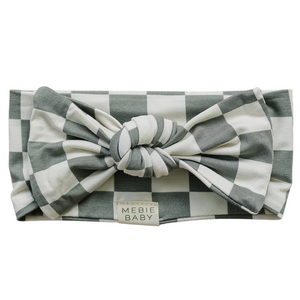 Light Green Checkered Bamboo Head Wrap Light Green Checkered Bamboo Head Wrap