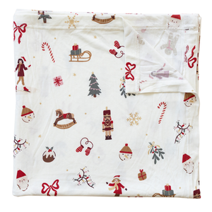 Merry & Bright Ribbed Bamboo Swaddle Merry & Bright Ribbed Bamboo Swaddle