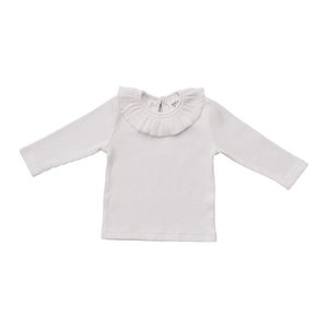 White Ribbed Ruffle Long Sleeve Top White Ribbed Ruffle Long Sleeve Top