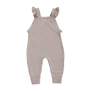 Taupe Ruffle Knit Overalls Taupe Ruffle Knit Overalls