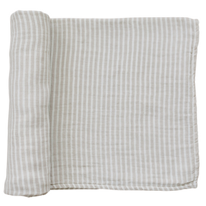 Taupe Stripe Muslin Swaddle Blanket Taupe Stripe Muslin Swaddle Blanket
