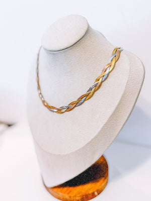 Mixed Metal Herringbone Necklace Mixed Metal Herringbone Necklace