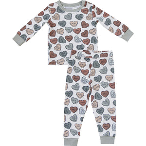 Conversation Hearts Ribbed Bamboo Cozy Set Conversation Hearts Ribbed Bamboo Cozy Set