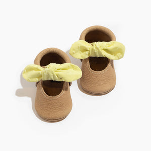 Banana Cream Knotted Bow Baby Shoe Banana Cream Knotted Bow Baby Shoe