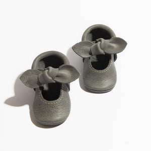 Blue Spruce Knotted Bow Baby Shoe Blue Spruce Knotted Bow Baby Shoe