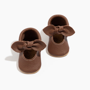 Chestnut Knotted Bow Baby Shoe Chestnut Knotted Bow Baby Shoe