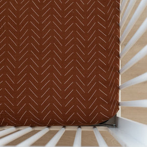 Rust Mudcloth Muslin Crib Sheet Rust Mudcloth Muslin Crib Sheet