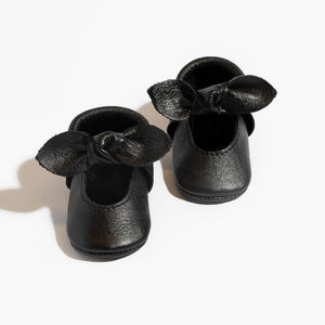 Ebony Knotted Bow Baby Shoe Ebony Knotted Bow Baby Shoe