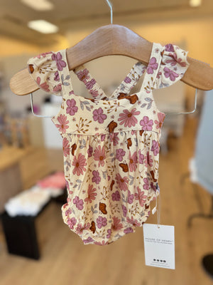 Floral Butterfly Bubble Romper Floral Butterfly Bubble Romper