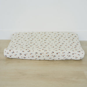 Cream Floral Muslin Changing Pad Cover Cream Floral Muslin Changing Pad Cover