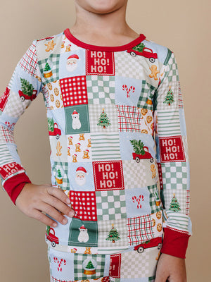 Bamboo Two Piece Set | Christmas Patchwork Bamboo Two Piece Set | Christmas Patchwork