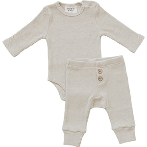 Heather Grey Bodysuit Waffle Set Heather Grey Bodysuit Waffle Set