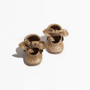 Newborn Almond Speckles Knotted Bow Baby Shoe Newborn Almond Speckles Knotted Bow Baby Shoe