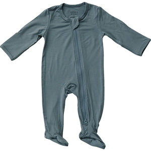 Dusty Blue Bamboo Footed Zipper Dusty Blue Bamboo Footed Zipper
