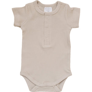 Oatmeal Organic Cotton Ribbed Snap Bodysuit Oatmeal Organic Cotton Ribbed Snap Bodysuit