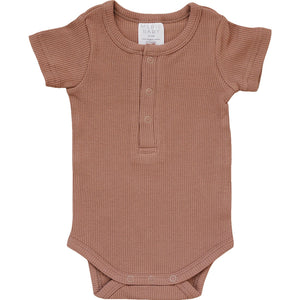 Dusty Rose Organic Cotton Ribbed Snap Bodysuit Dusty Rose Organic Cotton Ribbed Snap Bodysuit