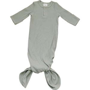 Sage Organic Cotton Ribbed Knot Gown Sage Organic Cotton Ribbed Knot Gown