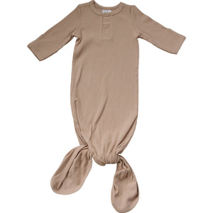 Pale Pink Organic Cotton Ribbed Knot Gown Pale Pink Organic Cotton Ribbed Knot Gown
