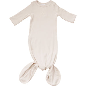 Vanilla Organic Cotton Ribbed Knot Gown Vanilla Organic Cotton Ribbed Knot Gown