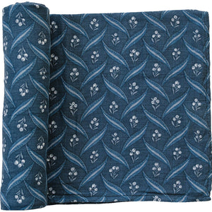 Navy Berry Muslin Swaddle Blanket Navy Berry Muslin Swaddle Blanket