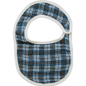 Navy Plaid Classic Muslin Bib Navy Plaid Classic Muslin Bib