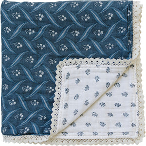 Navy Berry + Cream Berry Lace Muslin Quilt Navy Berry + Cream Berry Lace Muslin Quilt