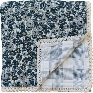 Liberty Floral + Coastal Plaid Lace Muslin Quilt Liberty Floral + Coastal Plaid Lace Muslin Quilt