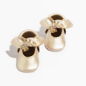 Platinum Knotted Bow Baby Shoe Platinum Knotted Bow Baby Shoe