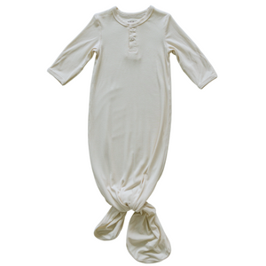 Cream Ribbed Bamboo Knot Gown Cream Ribbed Bamboo Knot Gown