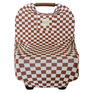 Rust Checkered Ribbed Bamboo Multi-Use Cover Rust Checkered Ribbed Bamboo Multi-Use Cover