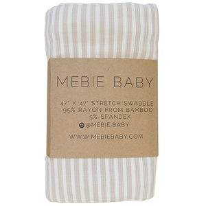 Taupe Stripe Ribbed Bamboo Stretch Swaddle Taupe Stripe Ribbed Bamboo Stretch Swaddle