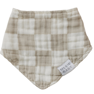 Taupe Checkered Muslin Bib Taupe Checkered Muslin Bib