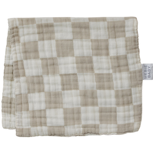 Taupe Checkered Muslin Burp Cloth Taupe Checkered Muslin Burp Cloth