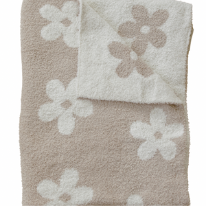Taupe Daisy Plush Blanket Taupe Daisy Plush Blanket
