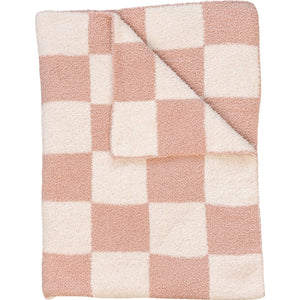Pink Checkered Plush Blanket Pink Checkered Plush Blanket