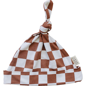 Rust Checkered Bamboo Newborn Knot Hat Rust Checkered Bamboo Newborn Knot Hat