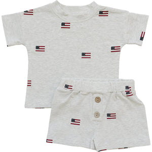 Flag Button Short Set Flag Button Short Set