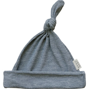 Heather Grey Ribbed Bamboo Newborn Knot Hat Heather Grey Ribbed Bamboo Newborn Knot Hat