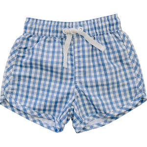 Light Blue Gingham Swim Shorts Light Blue Gingham Swim Shorts