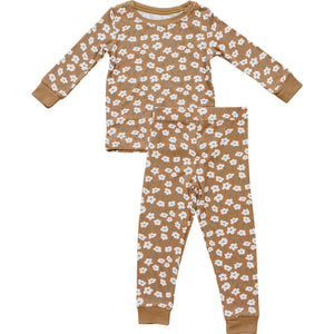 Mustard Floral Ribbed Bamboo Cozy Set Mustard Floral Ribbed Bamboo Cozy Set